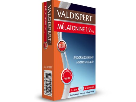 Valdispert - Suplemento dietético Sueño extra fuerte 1.9mg melatonina - sueño rápido - 40 noches programa - 40 tabletas orodispersibles Embalaje Deteriorado on Sale